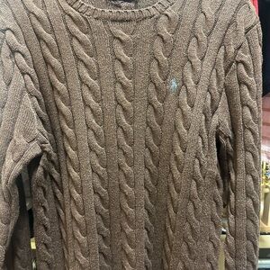 Ralph Lauren Brown Cable Knit Sweater